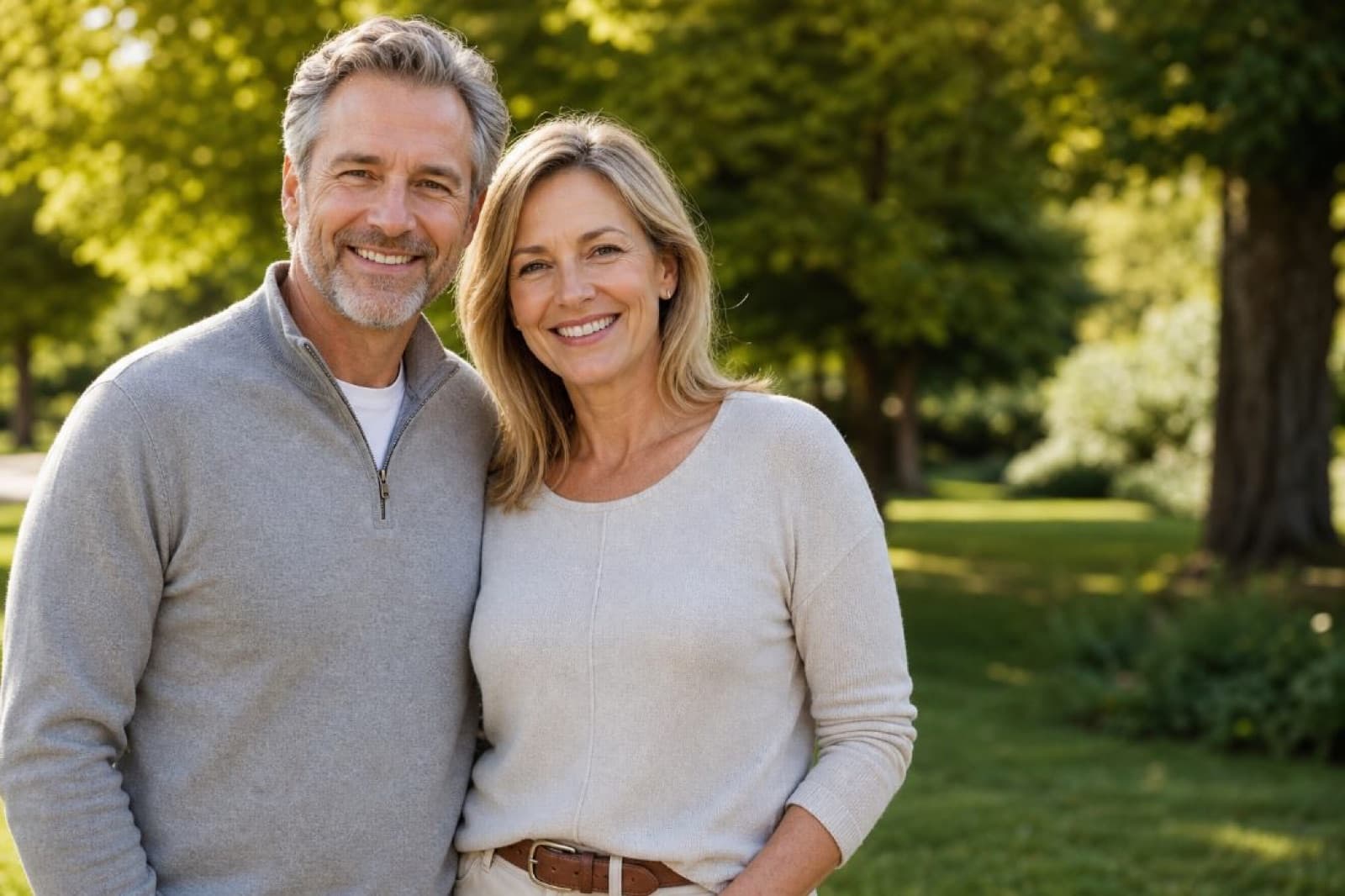 A healthy, vibrant-looking middle-aged couple