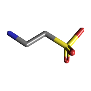 3D ball-and-stick model of the taurine molecule