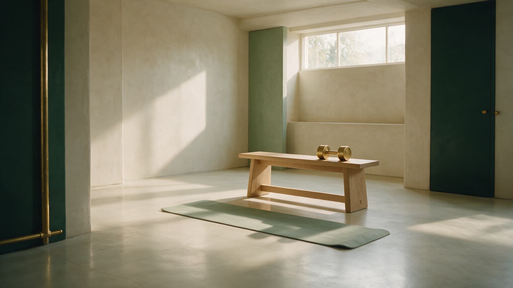 An empty minimalist training studio